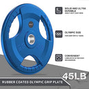 SPART 2-Inch Color Rubber Coated Olympic Grip Plate, 25LB - GREEN - Like New