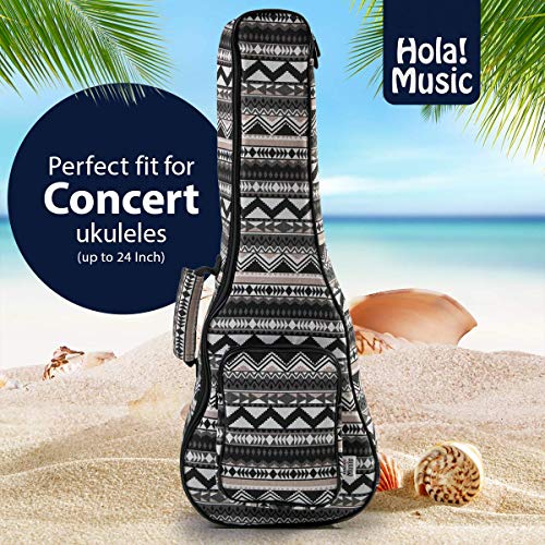 HOLA! MUSIC ACCORDION ACCESSORY (MILEMONT-11) UKULELE GIG BAG - BLACK WHITE - Like New