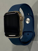 APPLE WATCH SERIES 8 (GPS + LTE, 45MM) - GOLD CASE WITH ABYSS BLUE SPORT BAND - Like New
