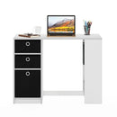 FURRINO MODERN 39.37" RECTANGLE WOOD 3-DRAWER DESK - WHITE/BLACK - Like New