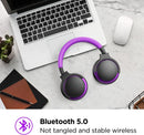 COMMALTA Active Noise Cancelling Headphones Over Ear Bluetooth - Medium Purple Like New