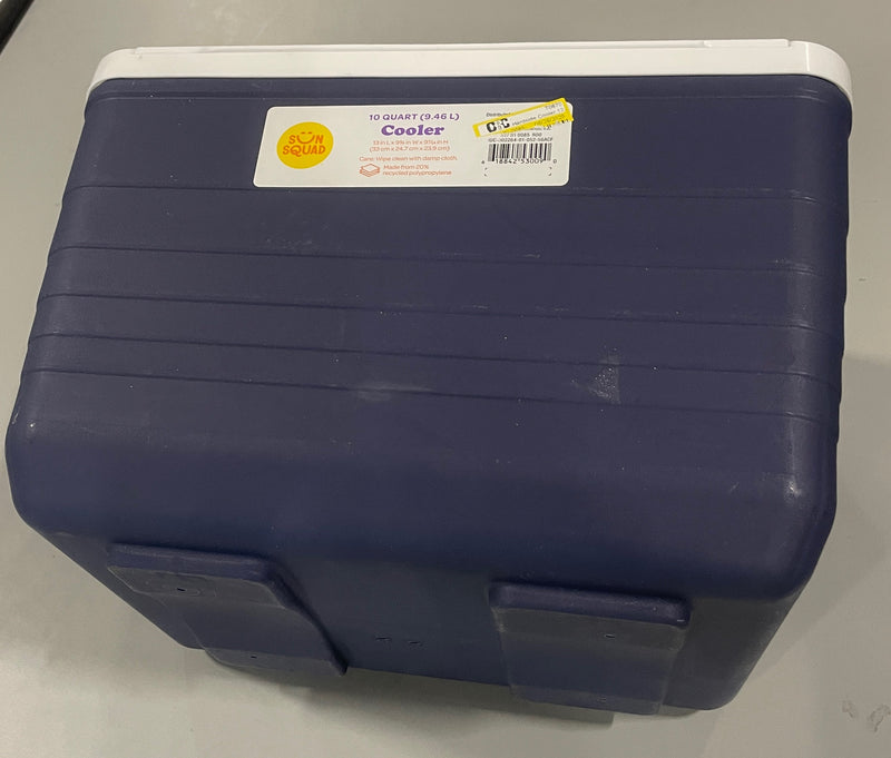 SUN SQUAD HARDSIDE COOLER 12 CANS/10QT - NAVY - Like New