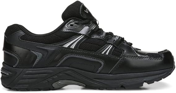 VIONIC MEN'S LEATHER TEXTILE FASHION TRAINERS WIDE WIDTH - SIZE: MEN 10W - BLACK - Like New