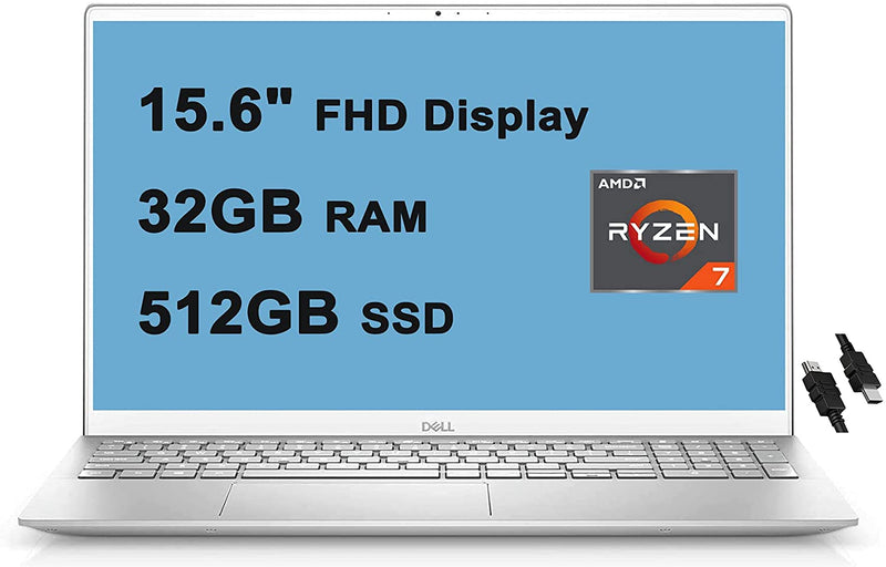 Dell Inspiron 15 5000 15.6" FHD AMD Ryzen 7 4700U 32 512GB SSD FPR SILVER Like New