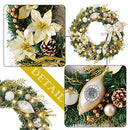 WANNA-CUL Pre-Lit 24 Inch Lighted Christmas Wreath, Ball Ornaments, B096DPFKPS - Brand New