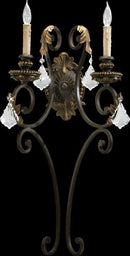 Quorum 5357-2-44 Crystal Accents Two Light Wall Mount - Toasted Sienna - Brand New