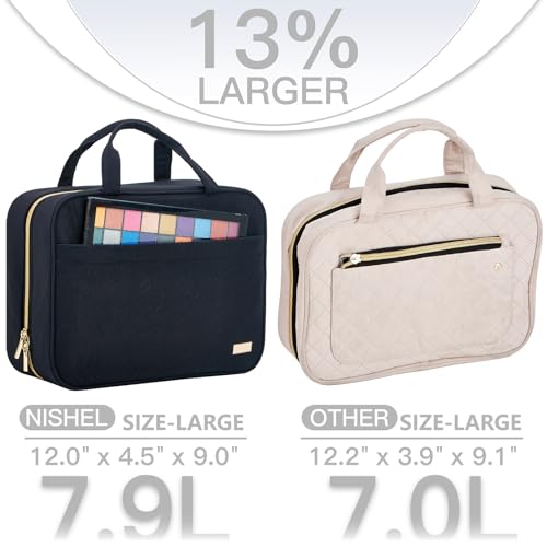 NISHEL TRAVEL TOILETRY BAG WOMEN PORTABLE HANGING ORGANIZER NS06A0102 - BLACK - Like New
