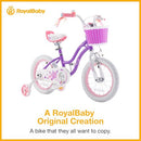 RoyalBaby Girls Bike Classic & EZ Kids Bike Balance and Pedal Bicycle - Amethyst - Like New