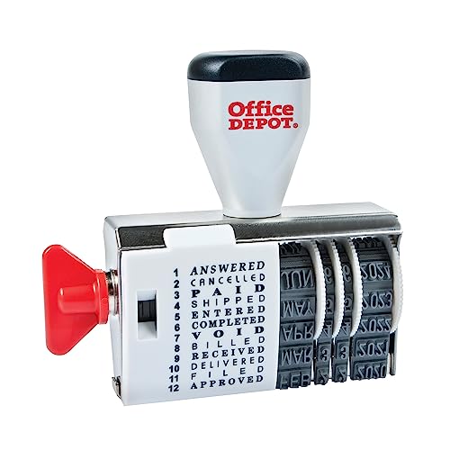 OFFICE DEPOT DIAL-N-STAMP DATER 032526 603-447 - GRAY/RED - Brand New