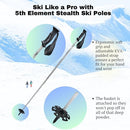 5th Element Stealth 2 Ski Poles for Adults Designed for Snow Skiing 110cm -White - Like New