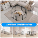 GENERIC BLACK 8 PANEL OCTAGON METAL PLAY PEN 23.6"X23.6" - BLACK - Like New