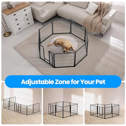 GENERIC BLACK 8 PANEL OCTAGON METAL PLAY PEN 23.6"X23.6" - BLACK - Like New