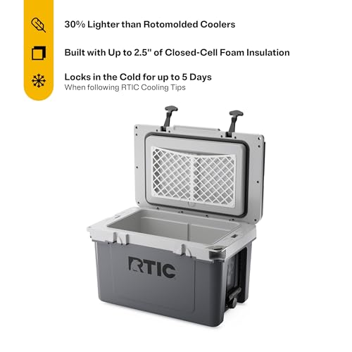 RTIC OUTDOORS 32 QT ULTRA-LIGHT HARD SIDED COOLER - GRAY - Like New