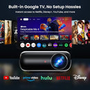 HAPPRUN OFFICIAL LICENSED GOOGLE TV SMART PROJECTOR HAPPRUN 4K UHD - BLACK - Like New