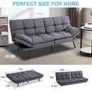 OPOIAR FUTON CONVERTIBLE SOFA BED LOVeseat FUTON BREATHABLE LINEN - DARK GRAY - Like New