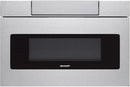 Sharp - 24" 1.2 Cu. Ft. Built-in Microwave Drawer SMD2470ASYE - Stainless Steel - Like New