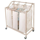 SMART DESIGN DELUXE ROLLING TRIPLE COMPARTMENT LAUNDRY SORTER - Scratch & Dent