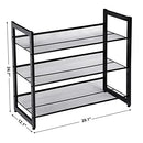 SONGMICS Shoe Rack 3-Tier Shoe Organizer Metal Garage Stackable ULMR03B Black - Like New