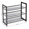 SONGMICS Shoe Rack 3-Tier Shoe Organizer Metal Garage Stackable ULMR03B Black - Like New