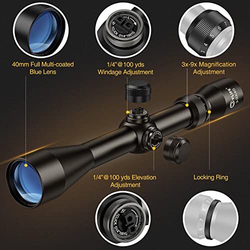 CVLIFE FOXSPOOK 3-9X40 OPTICS R4 RETICLE CROSSHAIR SCOPE - - Scratch & Dent