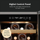 HOMELABS 25 BOTTLES HIGH-END WINE COOLER STANDALONE DUAL-ZONE MINI - BLACK - Like New