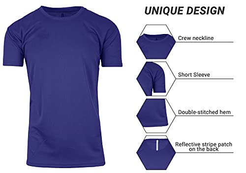 GALAXY BY HARVIC 2XL MEN'S PERFORMANCE MOISTURE WICKING ACTIVE TEE - NAVY - Brand New