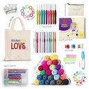 HEARTH & HARBOR CROCHET KIT 80 PIECE WITH 2500 YARDS ASSORTED YARN KIT - MULTI - Like New