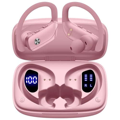BMANI WIRELESS EARBUDS BLUETOOTH HEADPHONES 48HRS PLAY BACK SPORT - PINK - Like New