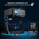 ONOAYO [360°ADJUSTABLE STAND] MINI PROJECTOR WIFI BLUETOOTH ELECTRIC FOCUS BLACK - Like New