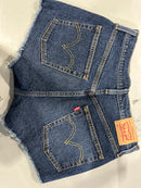 LEVI 501 DENIM SHORTS - SIZE: WOMEN 27 - DARK BLUE - Like New