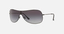 RAY BAN RB3211 FRAME POLISHED BLACK LENSES LIGHT GREY GRADIENT DARK BLUE 38MM - Like New