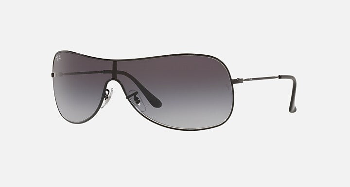 RAY BAN RB3211 FRAME POLISHED BLACK LENSES LIGHT GREY GRADIENT DARK BLUE 38MM - Like New