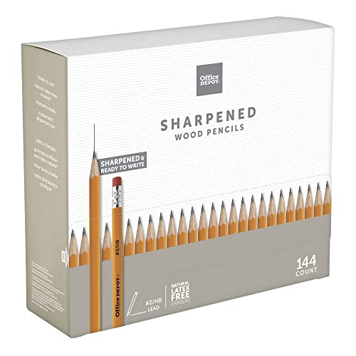 OFFICE DEPOT GRAVITY FEED WOODCASE PRE SHARPENED HB HARDNESS BOX OF 144 - YELLOW - Like New