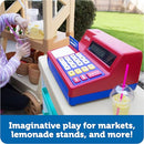 LEARNING RESOURCES PRETEND CALCULATOR, REGISTER, CREDIT CARD, TOY - RED/BLUE - Like New