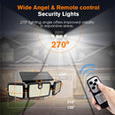 MIHANI 3 Head Solar Motion Lights Outdoor with 2500LM 232 LEDs - 2-Pack - Black - Like New