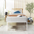 SPSC-18WH-T Best Price Mattress 18" Metal Platform Bed Frame Twin, White - Like New