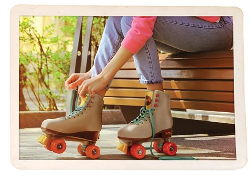 GEM SKATES QUAD ROLLER SKATES SIZE 3-6 CREAM - Brand New
