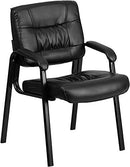 Flash Furniture Haeger LeatherSoft Tufted Executive Reception Chair - Black - Brand New