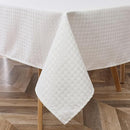 MAGESTIC GIFTWARE TABLECLOTH, JACQUARD, 60" X 90" - HOUNDSTOOTH WHITE - Like New