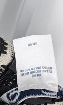 OSCAR DE LA RENTA PRE FALL RUNWAY RAW SILK WEAVE KNIT DRESS SIZE 4 - BLACK/WHITE - Brand New