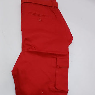 BLU ROCK MEN'S FLEX STRETCH CARGO SHORTS - SIZE: MEN 34 - RED - Brand New