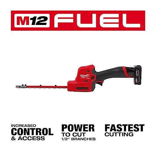 MILWAUKEE 2533-21 M12 FUEL 8" BATTERY POWERED HEDGE TRIMMER - RED/BLACK - Like New