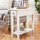 FRENCHI FURNITURE 24'' TALL END TABLE WITH STORAGE - OFF WHITE - Like New