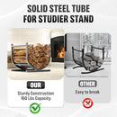 Idzo 17" Decorative Heavy Duty Firewood Storage Log Rack B0C9T69G2W - Black - Brand New