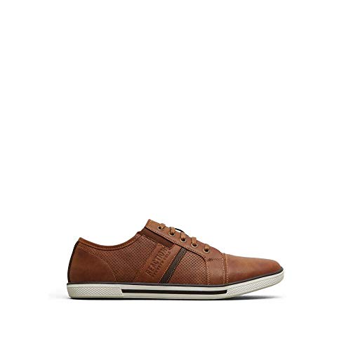 KENNETH COLE REACTION CROWN-ED KING LOW TOP SNEAKER COGNAC SIZE 9 - BROWN - Like New