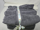 WICKER PARK 100-PERCENT ZERO TWIST 550 GSM 12-PIECE TOWEL COTTON - CHARCOAL GRAY - Brand New