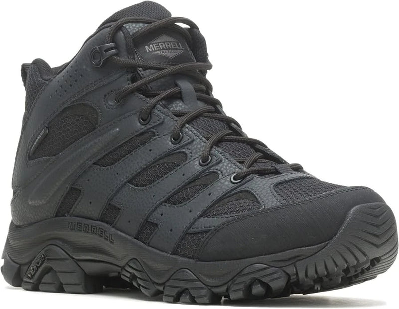 MERRELL MEN'S MOAB 3 MID WATERPROOF TACTICAL BOOTSE - SIZE: MEN 9.5W - BLACK - Like New