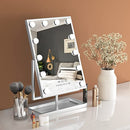 FENCHILIN Lighted Hollywood Makeup Mirror 360° Free-Rotation 12 LEDs - White - Brand New