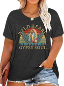 SUPEYA PLUS SIZE WILD HEART GYPSY SOUL T-SHIRT - 3XL - DARK GRAY - Like New