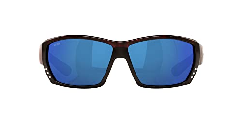 COSTA DEL MAR TUNA ALLEY RECTANGULAR SUNGLASSES Tortoise/Gray Blue Mirror - Like New